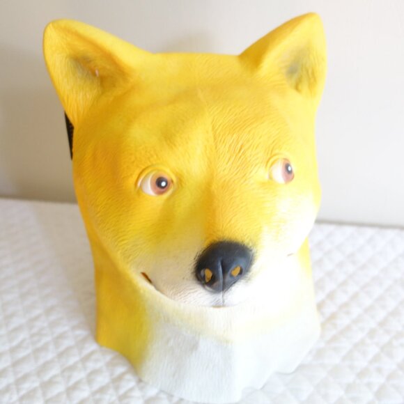 NWT CREEPY PARTY Natural Latex Shiba Dog Ma - Picture 2 of 6